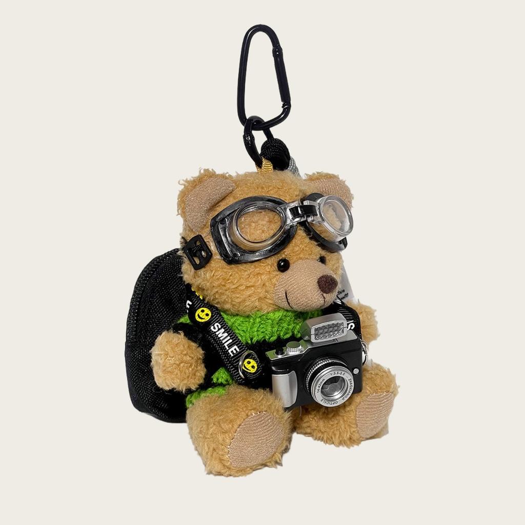 Camera Bear Bag Hanging Jewelry Plush Doll Doll Bear Pendant Couple Keychain Creative Gift