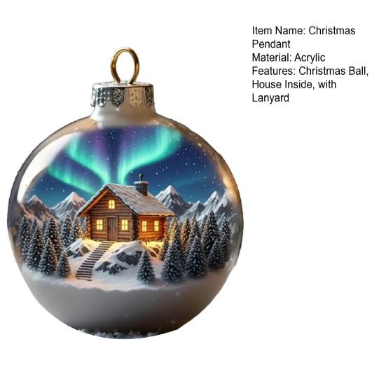 Juleanheng Scenekule Festlig Atmosfære Dekorasjon med Hus Inni Dekorativt Ornament