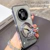 Dla Huawei Mate 40 50 60 Diamentowe Platerowanie Wstrząsoodporne Magnetyczne Etui z Uchwytem Mate 50 Luksusowe Lustrzane Brokatowe Etui Mate 60 Pro