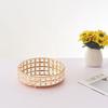 Crystal Mirrored Cosmetic Tray Organiser Metal Decorative Vanity Tray Plate Holder for Perfume Cosmetics Makeup Storage