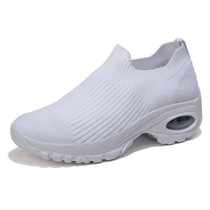 Fashion Women Spring Casual Sport Shoes for Women Red Air Cushion Running Shoes Breathable Knitted Sneakers Lightweight Leisure Sneakers