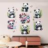 3D Panda Wall Stickers Cute Animal Bamboo Decals for Kids Room Nursery Bedroom Decor
