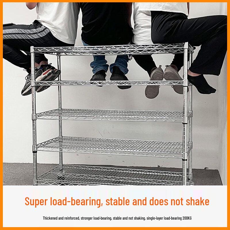 Jundingying Thickened 304 Stainless Steel 5-Tier Mobile Shelving Unit
