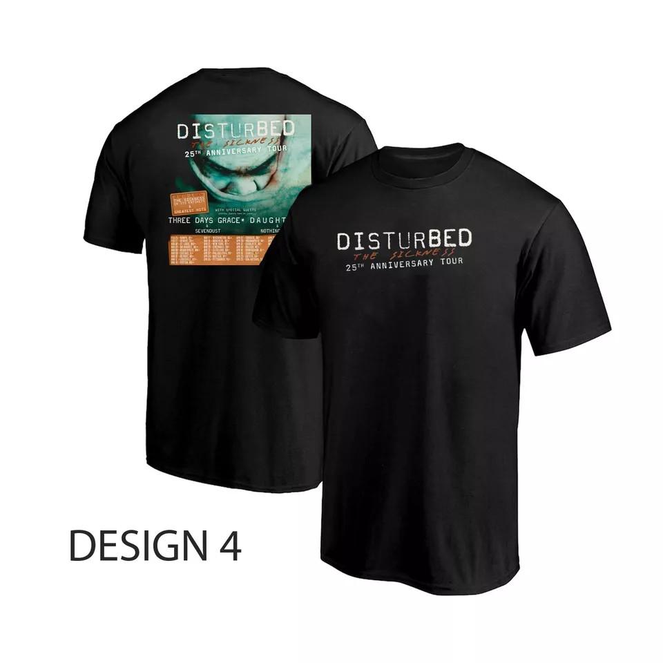 

Disturbed The Sickness 25th Anniversary Tour Dates List 2025 Unisex T-shirt 4XL