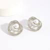 French vintage imitation pearl temperament stud earrings irregular round niche earrings daily casual versatile earrings