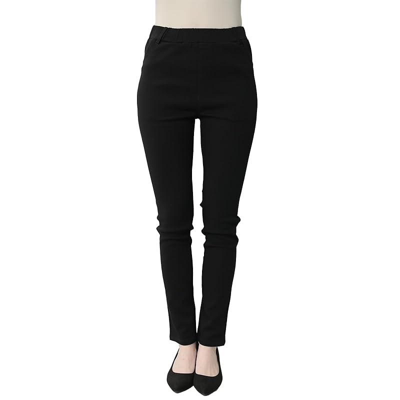 

[JANJAM] big size ladies leggings pants waist elastic Ankle length beautiful legs skinny pants bottoms black 72cm 6L