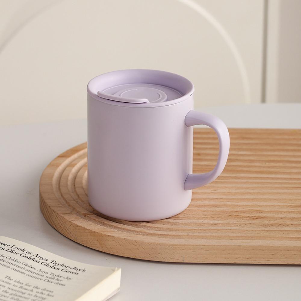 Rotating Dust Cover Office Water Cup 300 ML Milk Cup Creative Thermos Cup  Study