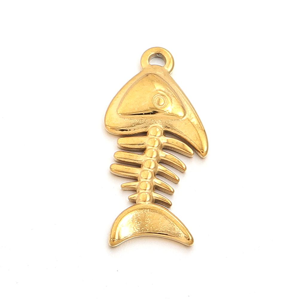 4pcs/lot Stainless Steel Marine Animal Pendant Starfish Conch Fishbone Shape Charms For DIY Necklace Earring Jewelry Accessories