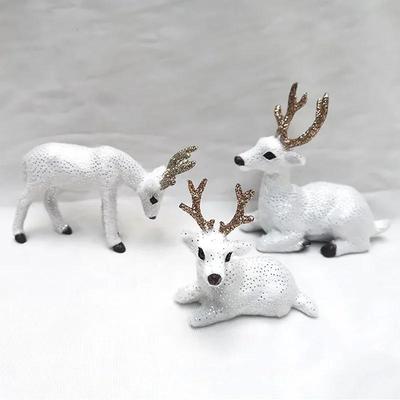 Small Deer Christmas Deer Ornaments Decoration Garden Miniatures Props New Year Xmas Elk Display Window Kids Gift