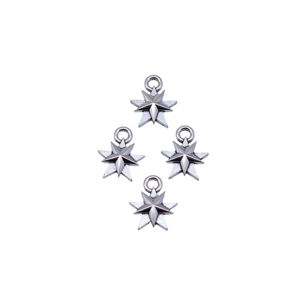 Five-Pointed Star Charms Multi Color Alloy Plain Pendants For Celestial Themed Jewelry