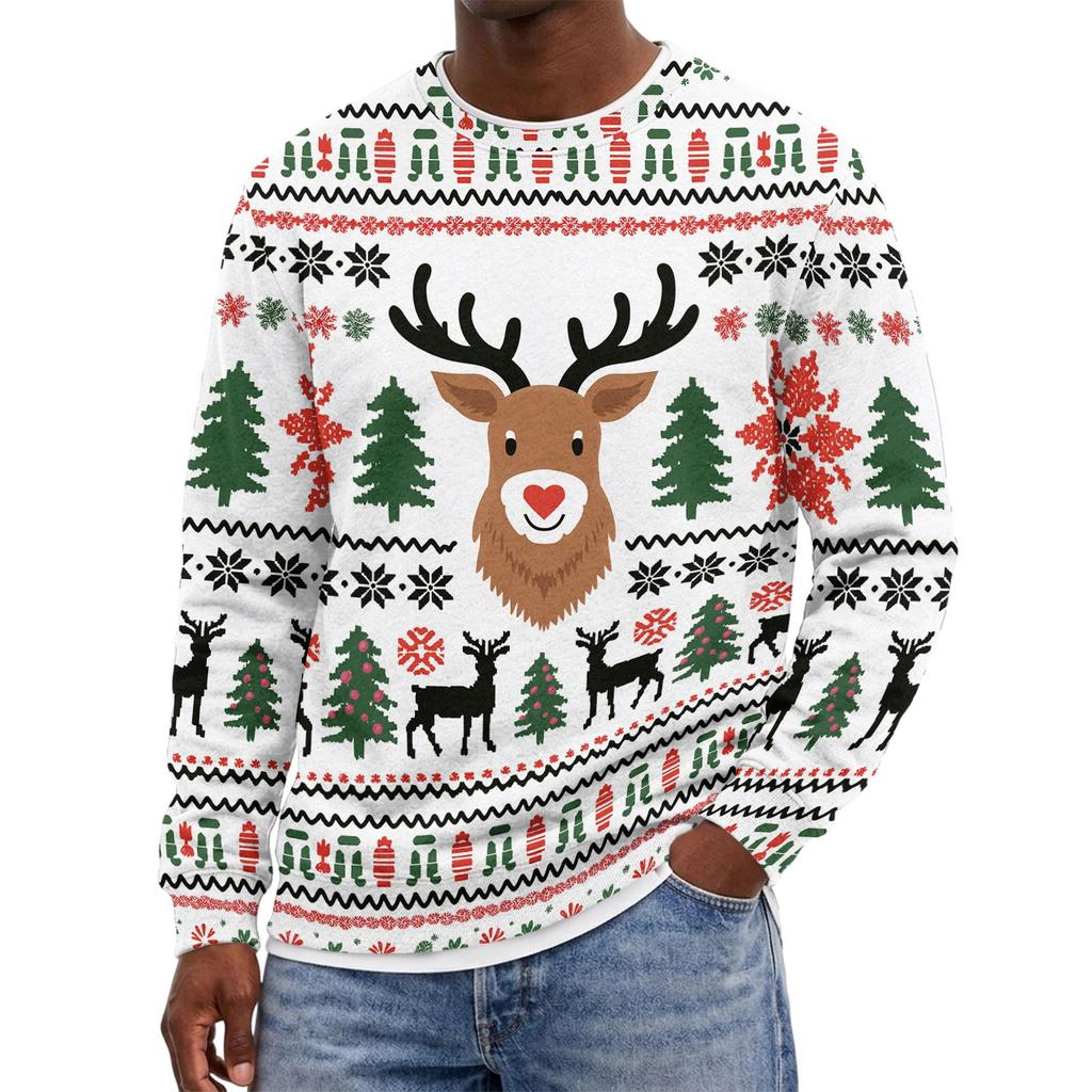 Men's Christmas Neck Pullover Sweatshirt