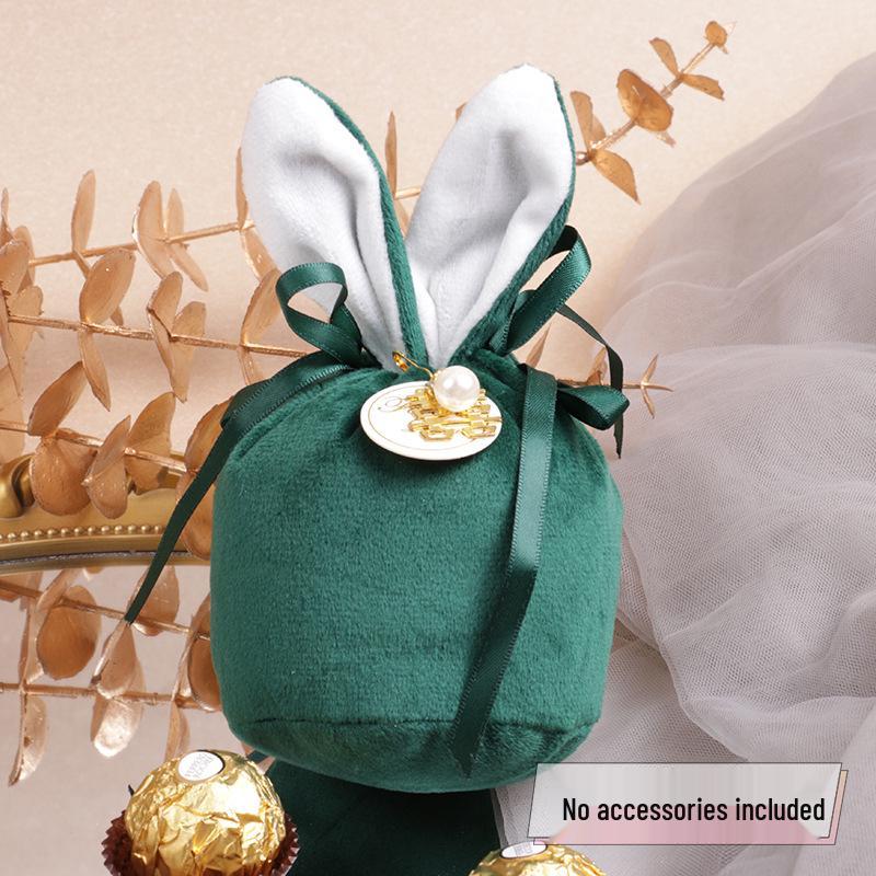 

Easter Velvet Rabbit Ear Gift Box, Candy Bag for Wedding Party or Celebration Small 8*8cm (without accessories)