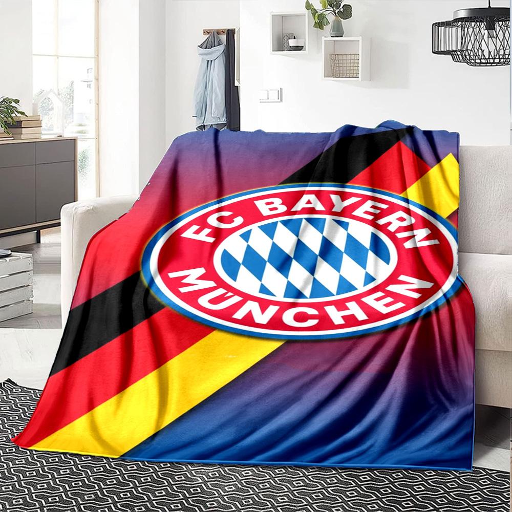 Bayern Munich Emblem Blanket Ultra-Soft Great for Picnics Office Bedding Four Seasons Multipurpose Playful Design