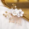  Pettine laterale con fiori artificiali e perline per capelli da sposa, per capelli, da donna, per spose, matrimonio, concorso di bellezza, diadema, copricapo, forcine, accessori per capelli, gioielli