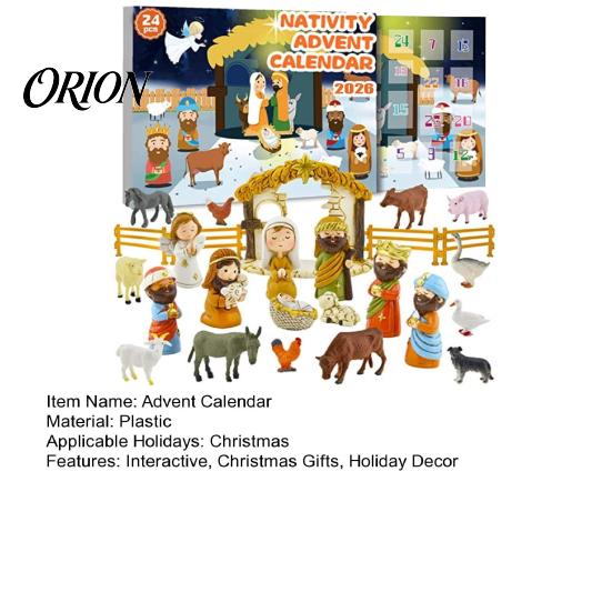 Nativity Advent Calendar 2026, Christmas Countdown Box for Kids, 24 Day Decorations Kids Religious Scene Figurines Boys Girls, Collectible Holiday Toy