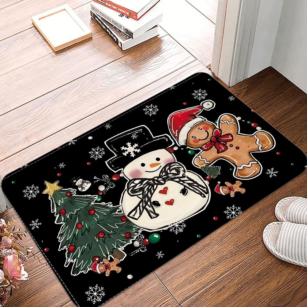 Christmas Snowman Doormat Non-Slip Entrance Doormat Home Decor Carpet For Living Room Rugs Bathroom Floor Rug