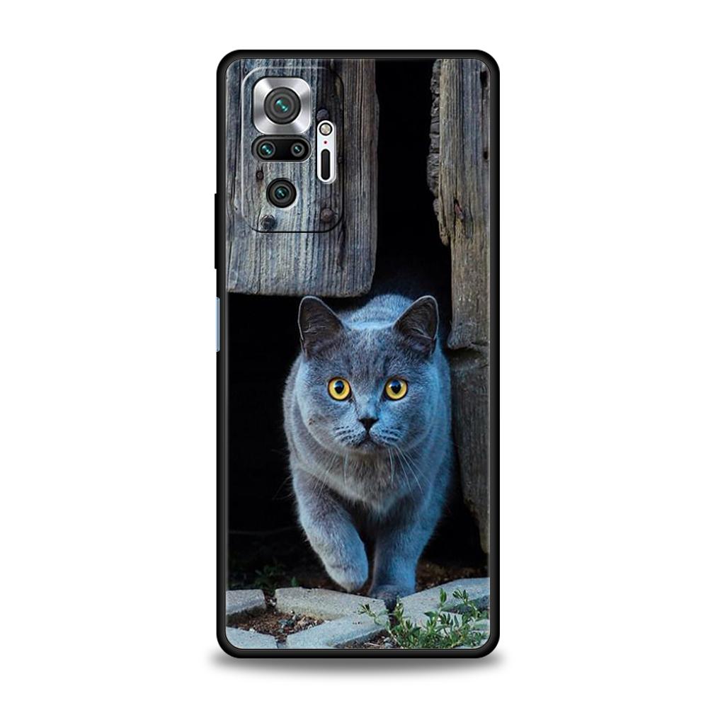 Britische Kurzhaarkatze Telefonhülle für Xiaomi Redmi Note 12 5G 10C 10 11 9 8 Pro Plus 9S 7 8T 9T 9A 8A 9C K50 K40 Gaming-Abdeckung