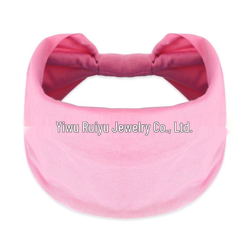 Cross-Border Women's Wide Cotton Elastic Sports Headband