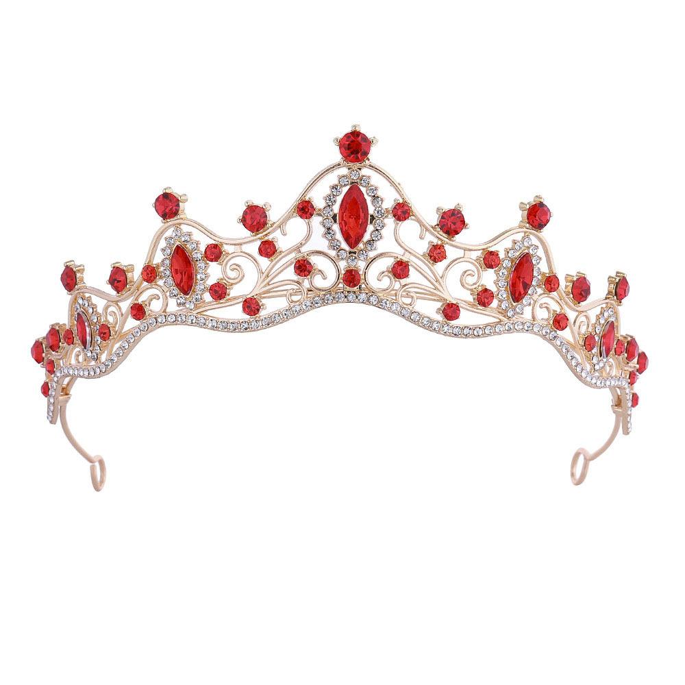 Свадебная корона Сплав Кристалл Корона Свадебное платье Тиара для волос Девушка Принцесса День рождения Голова Кнопка Аксессуары