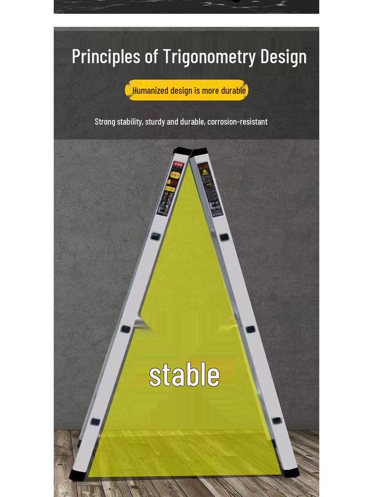 Heavy-Duty Carbon Steel Multi-Functional Folding A-Frame Ladder, 4-5 Steps, Indoor Use