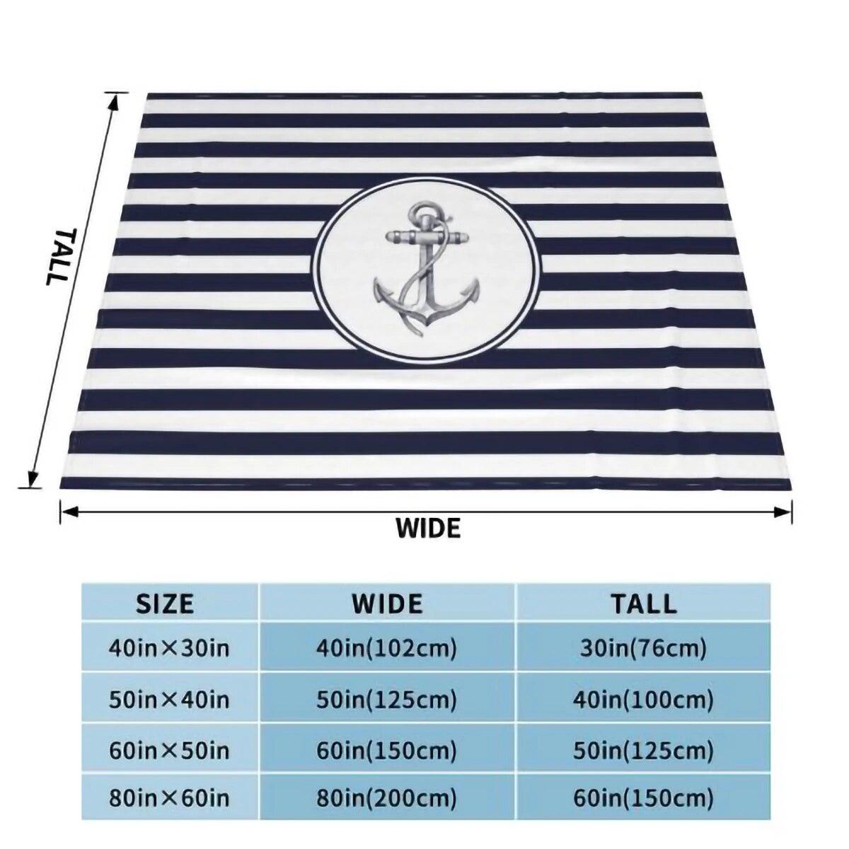 

Темно-синее флисовое одеяло с морским якорем, ультра-мягкое теплое покрывало с принтом для домашнего дивана, постельное белье 75x100cm 30x40in