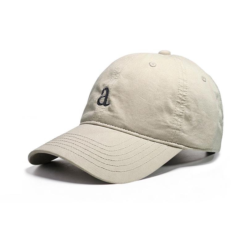 Soft Top Baseball Cap Female Simple Trendy Brand Letter Embroidered Sun Hat Versatile Commuter Men's Cap