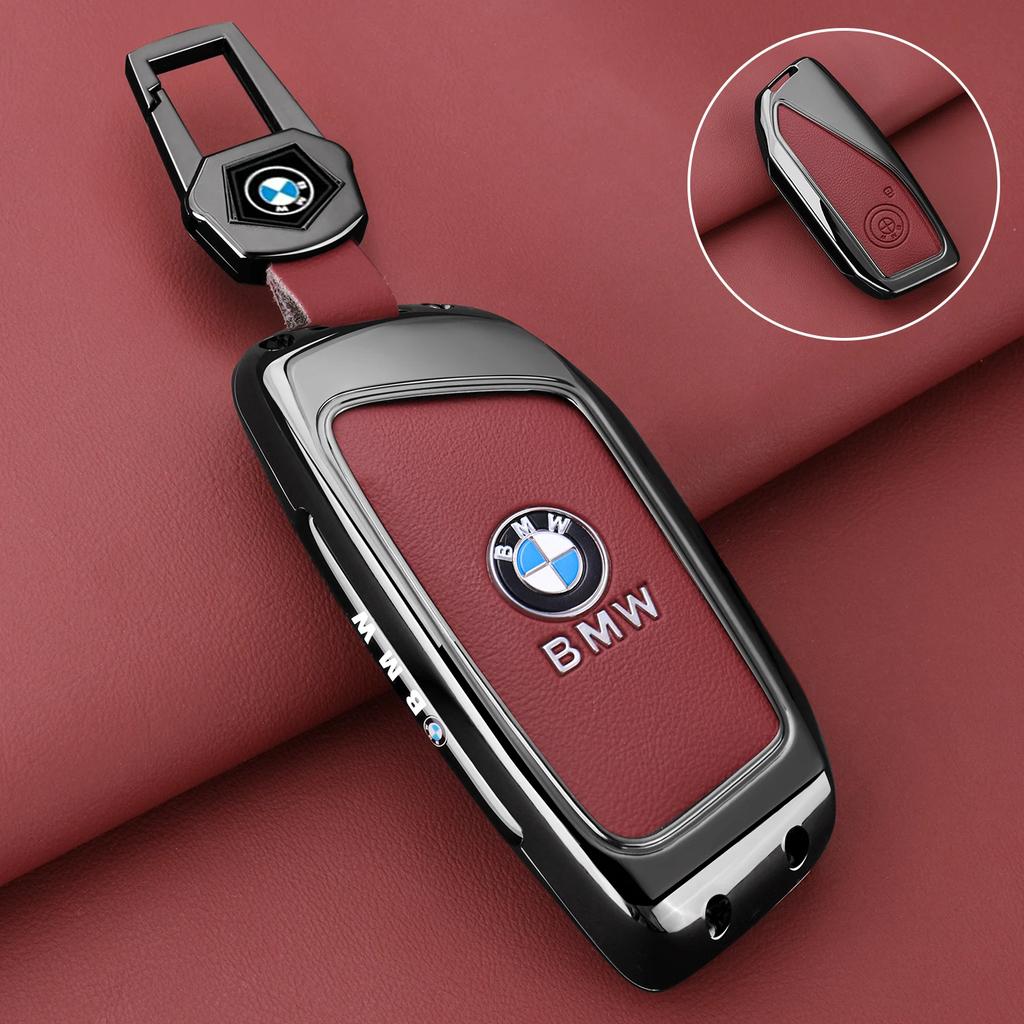 Heet 2025 Zinklegering+Leer Voor Bmw G07 LCI 740Li 735i X7 X1 U11 I7 IX XM 2023 2024 7 Serie Slimme Afstandsbediening Auto Sleutelhoes Cover Fob