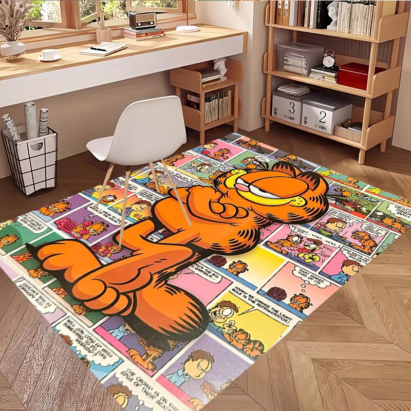 Garfield Print Rug, Washable Floor Carpet, For Entryway Dorm Laundry Room Office Study, Home Decor Birthday Christmas Gift