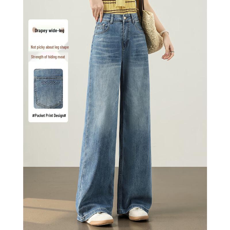 TERRE BLEUE Women s Loose High-Waist Straight-Leg Jeans XXL