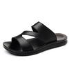 Fashion All-match Summer Men's Slides Simple Man Casual Leather Beach Shoe Non-slip Casual Slippers Outdoor Sandalias Garden Half Drag