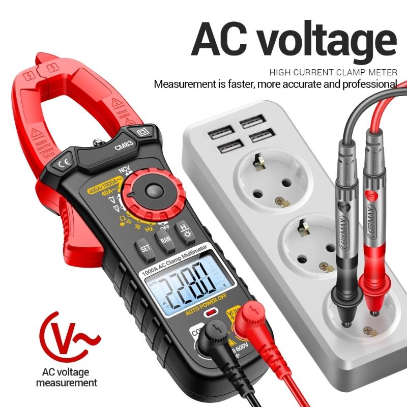 Portable Digital Clamp Multimeter with Large Screen Display High Accuracy Current Clamp Meter 6000A for Professional