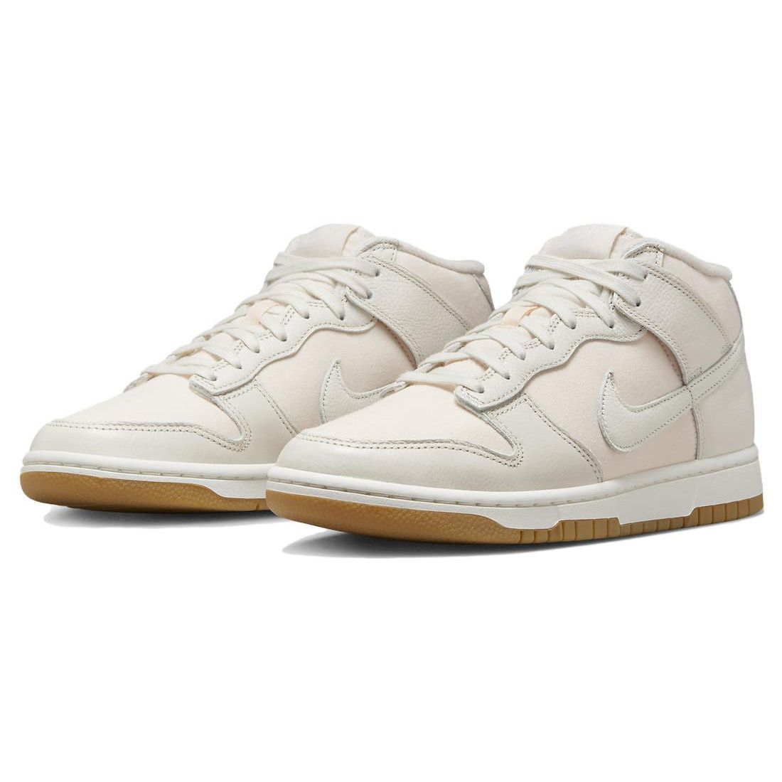 Мужские кроссовки Nike Dunk Mid Light Orewood Brown Gum кремовые Guava-Ice — фото 3