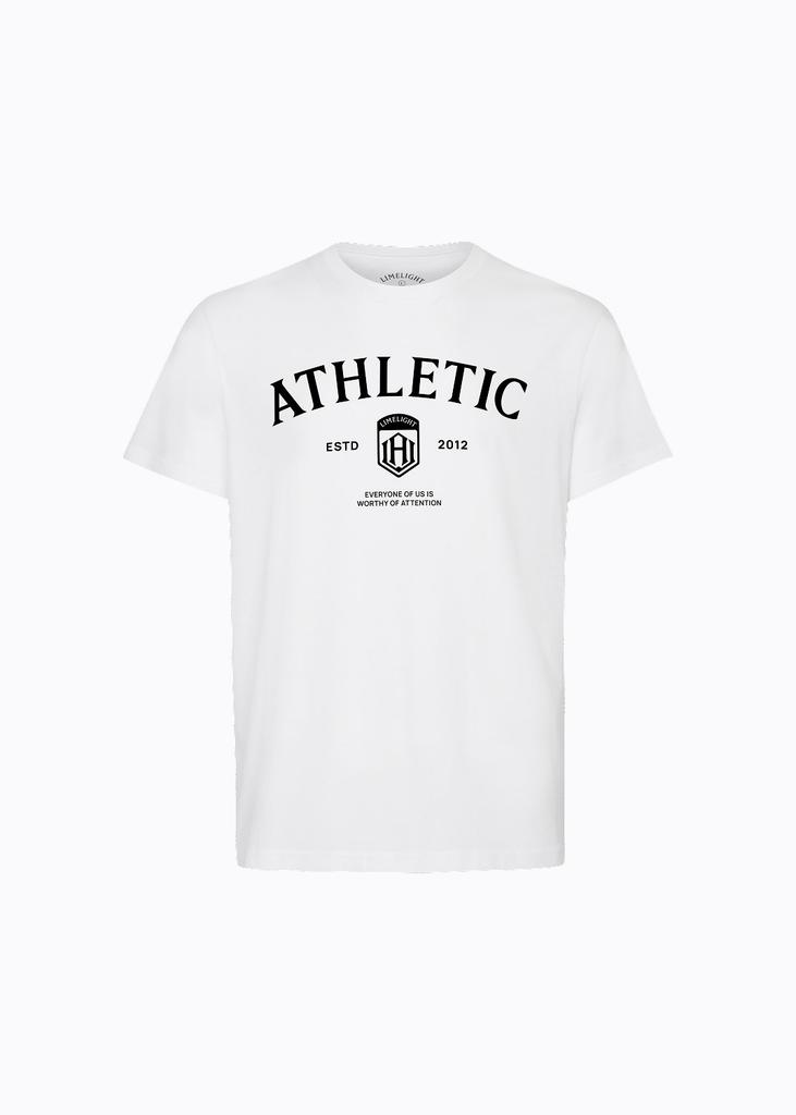 LIMELIGHT APPAREL Athlete Standard Fit Athletic Logo T-Shirt (White/Black)