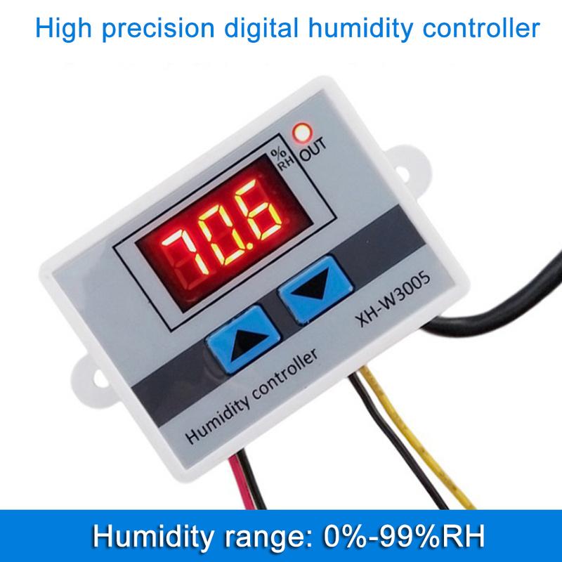 XH-W3005 Digital Humidity Controller 12V 24V 220V 10A Intelligent Hygrostat Switch with 1M Waterproof NTC Probe