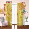 2PCS golden Ramadan auspicious (Lantern - Moon) Ramadan printing curtain polyester material suitable for bedroom living room,