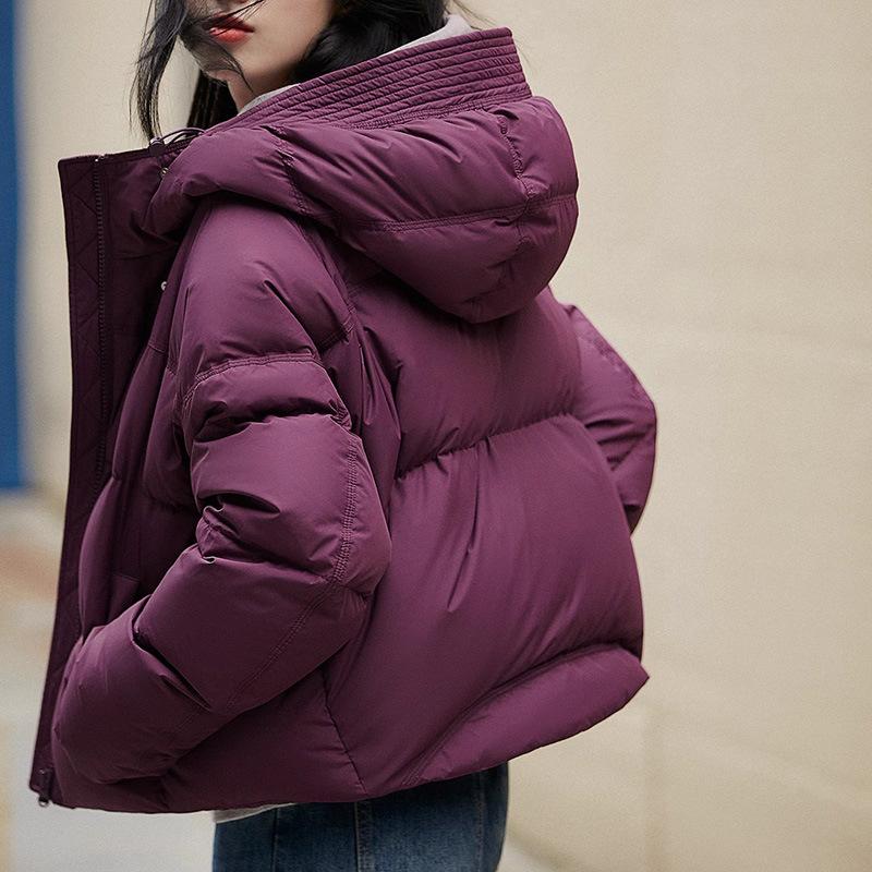This is goose down jacket, fluffy puff white goose down, high-end hooded short down jacket, winter new women's clothing.