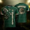 T-shirt a maniche corte con stampa bandiera nazionale Messico 2026 Uomo Donna Stampa 3D Magliette Top Casual Sportivi da Esterno Maglia da Calcio