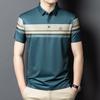 Men'S Short-Sleeved Breathable Lapel Mature Polo Shirt, Top Medium Business Casual High-End Non-Ironing T-Shirt