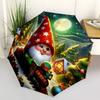 1pcChristmas Dwarf Pattern Automatic Folding Umbrella, Lightweight Retractable Compact Travel Umbrella, 8-Rib Sturdy Frame107