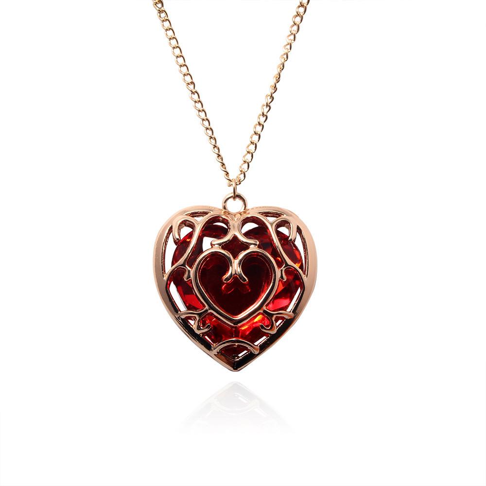 Of The Legend Zelda Hollow Out Heart Shaped Crystal Necklace For Cosplay Anime