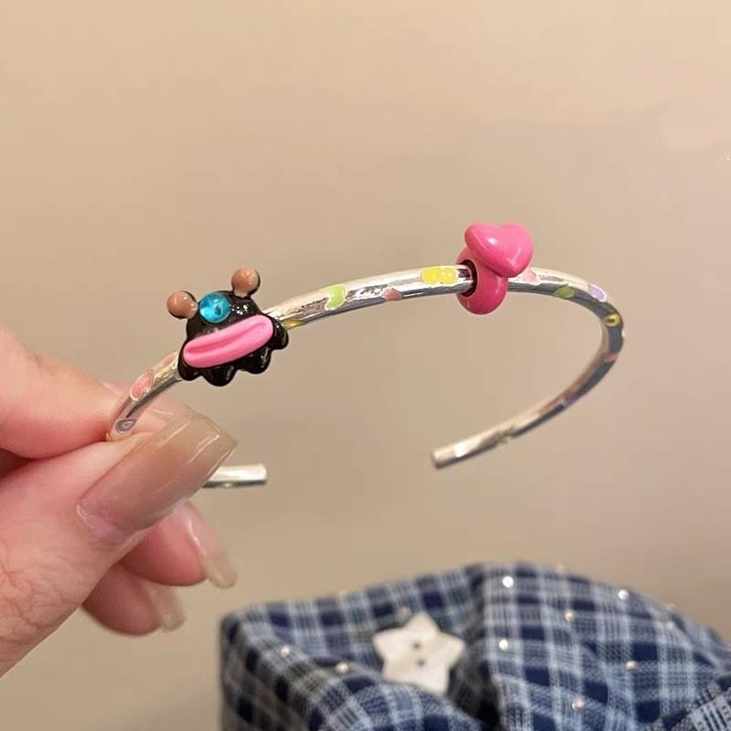 New Cartoon Cute Drop Glazed Bracelet Women Cats Simple Niche Temperament Fashionable Trend High-End Feeling Personalized Design