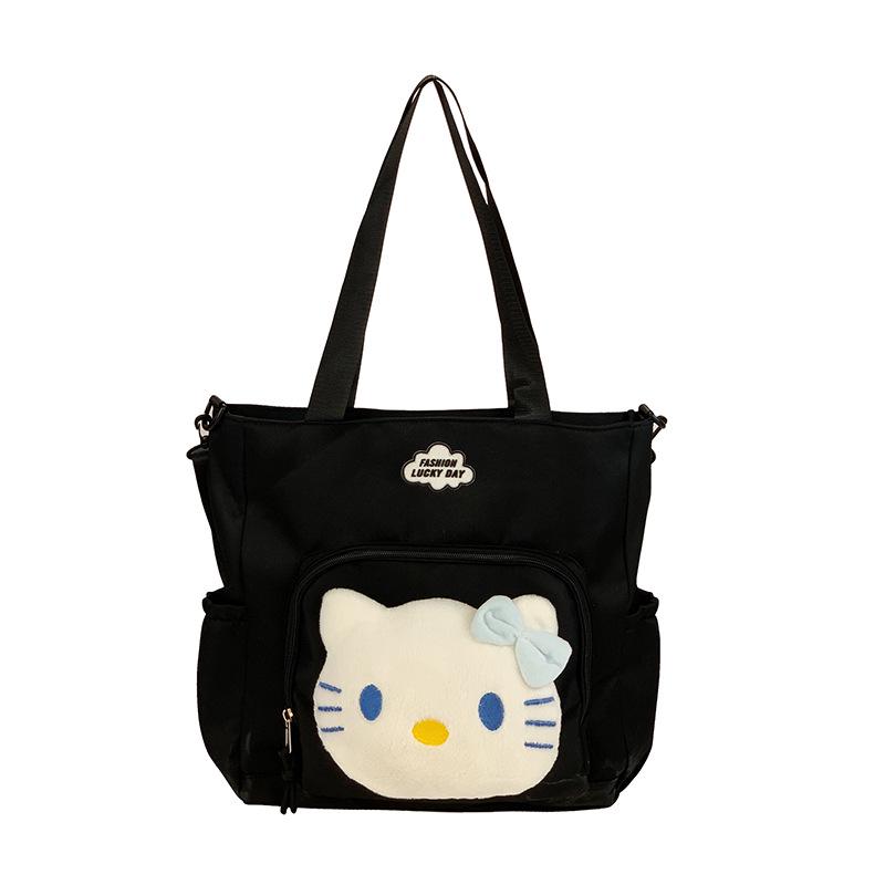 Korean Style Cute Women's One-Shoulder Plush Canvas Handbag