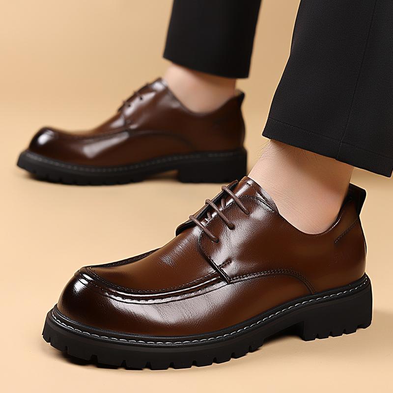 Fashion New Derby Men's Leather Shoes Classic Gentleman Minimalist Style Work or Office Outdoor Street Fashion Shoes Dress Lace Up