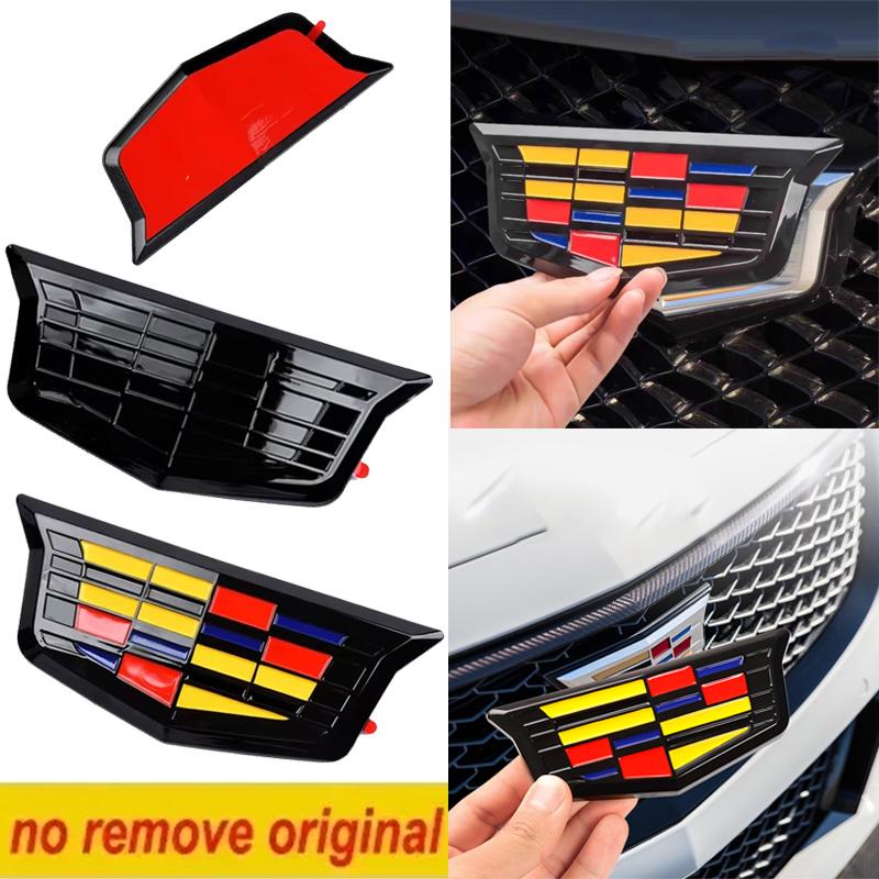 ABS Auto Frontgrill Heckklappen Logo Emblem Seitenkotflügel Abzeichen Abdeckung Aufkleber für Cadillac CT4 CT5 CT6 XT4 XT5 XT6 Zubehör