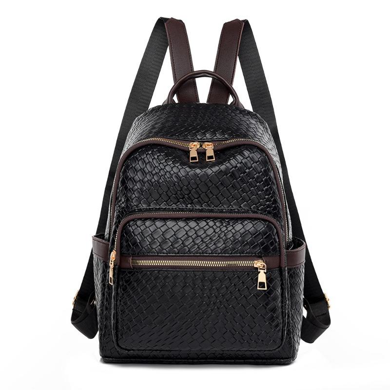 Retro Soft Leather Backpack for Women Simple and Versatile Large-capacity Ladies' Backpack Casual Schoolbag