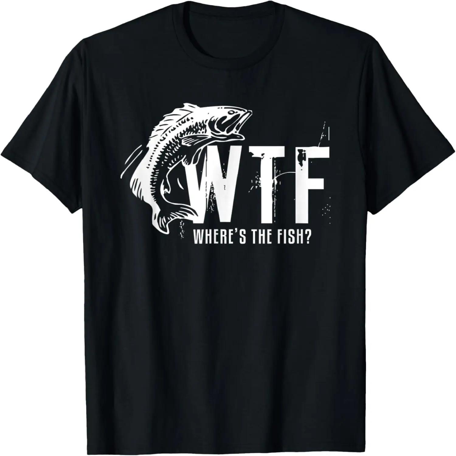 

Wtf Wheres The Fish Mens Funny Fishing T-Shirt XXXXXL чорний