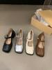 Fashion French High Heels Silver Temperament Mary Jane Single Shoes Women's Shoes New Summer Square Head Black Small Leather Shoes