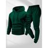 250g Men's Trendy Sports Hoodie & Sweatpants Set - Plain Color