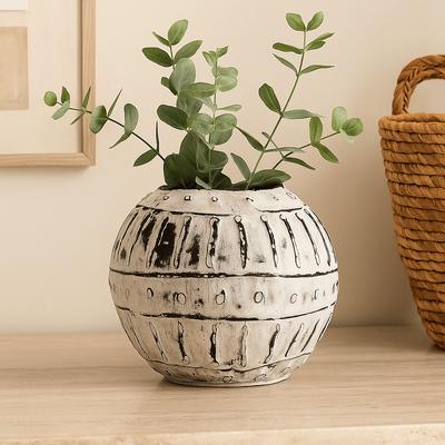 Terracotta Plant Pot Greek Bubble Cream 10cm