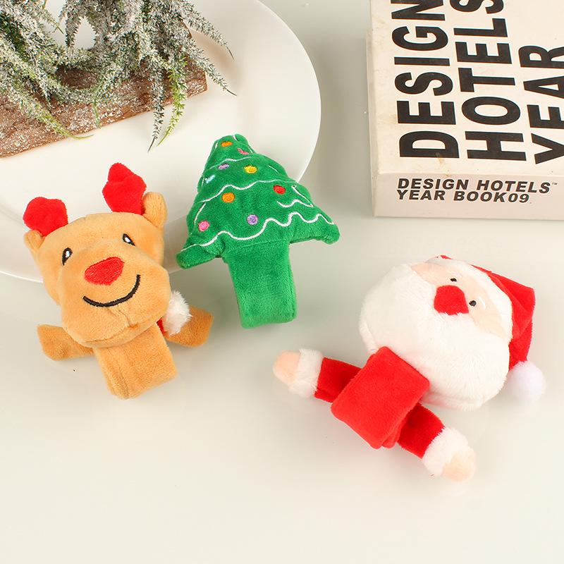 Christmas Cartoon Plush Slap Bracelet - Cute Japanese & Korean Big Head Wristband Gift